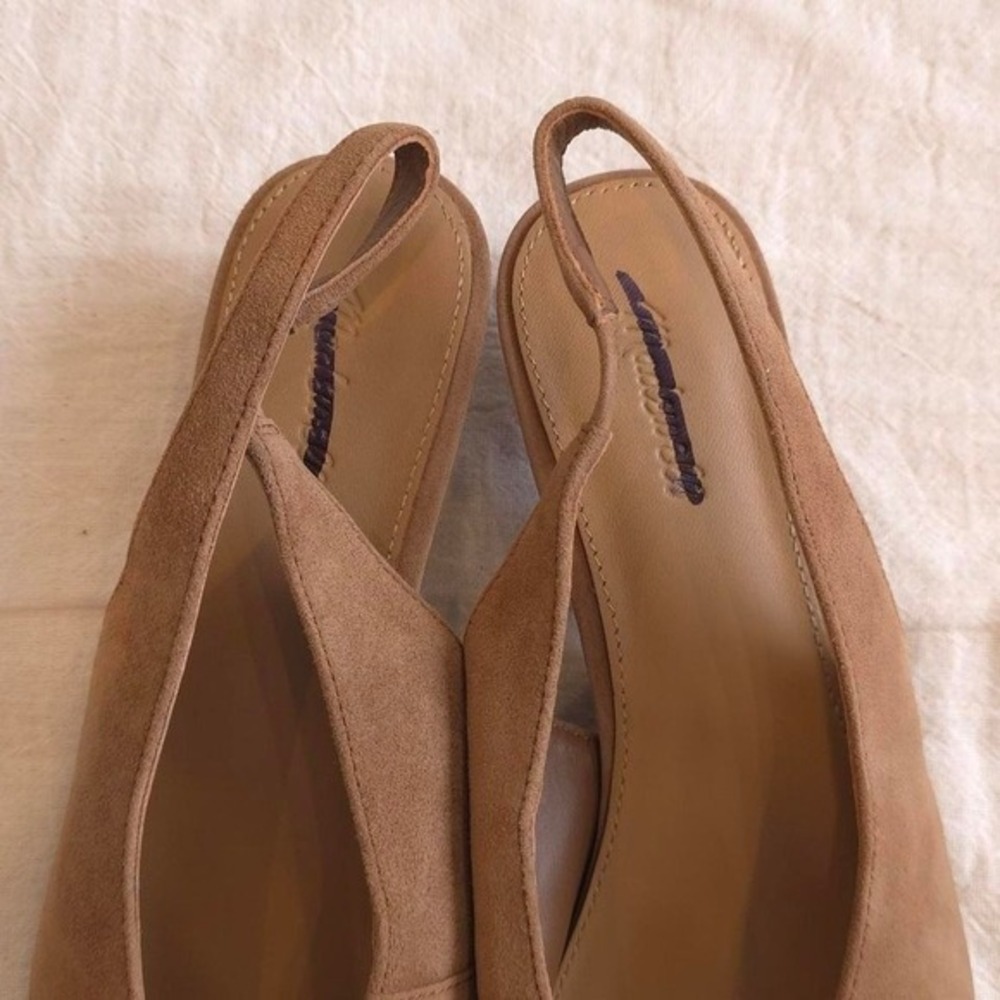 Madewell The Simone Kitten-Heel Slingback Pumps Tan suede‎ 8.5 (NU871) - Picture 3 of 7